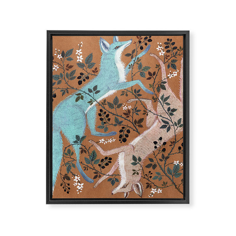 Blackberry Foxes Framed Canvas Print Gallery Image 8