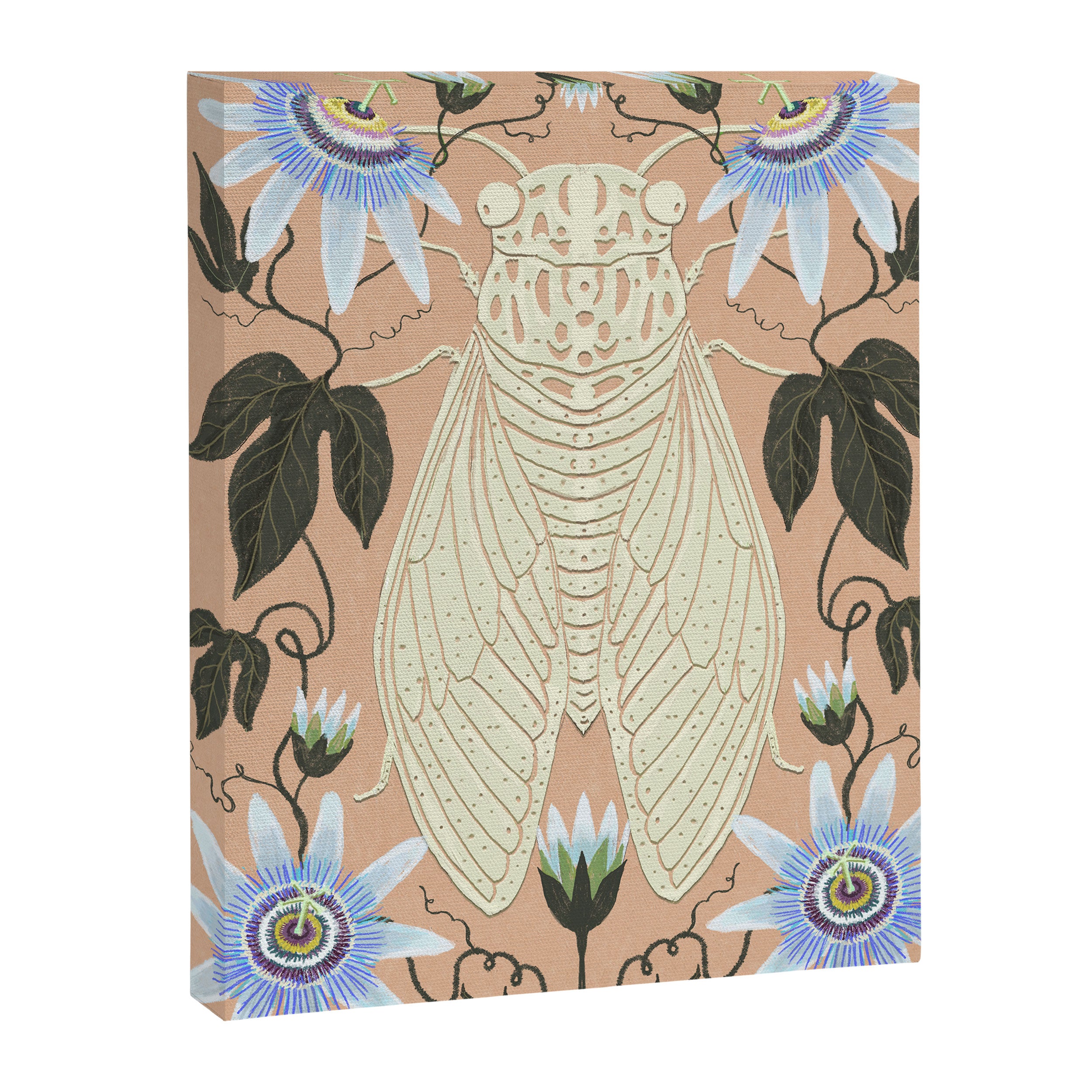 Cicada and Passionflower Canvas Print Gallery Image 6