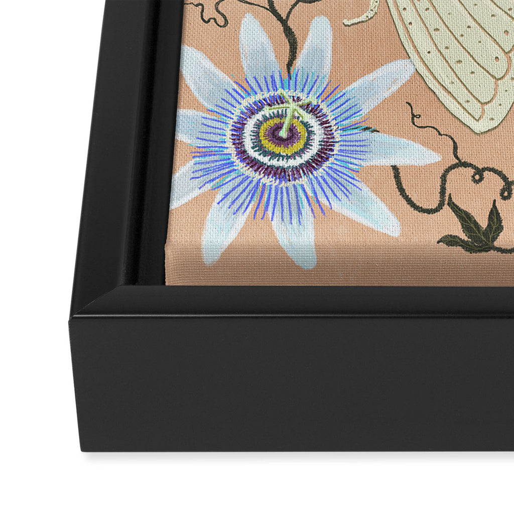 Cicada and Passionflower Framed Canvas Print Gallery Image 3
