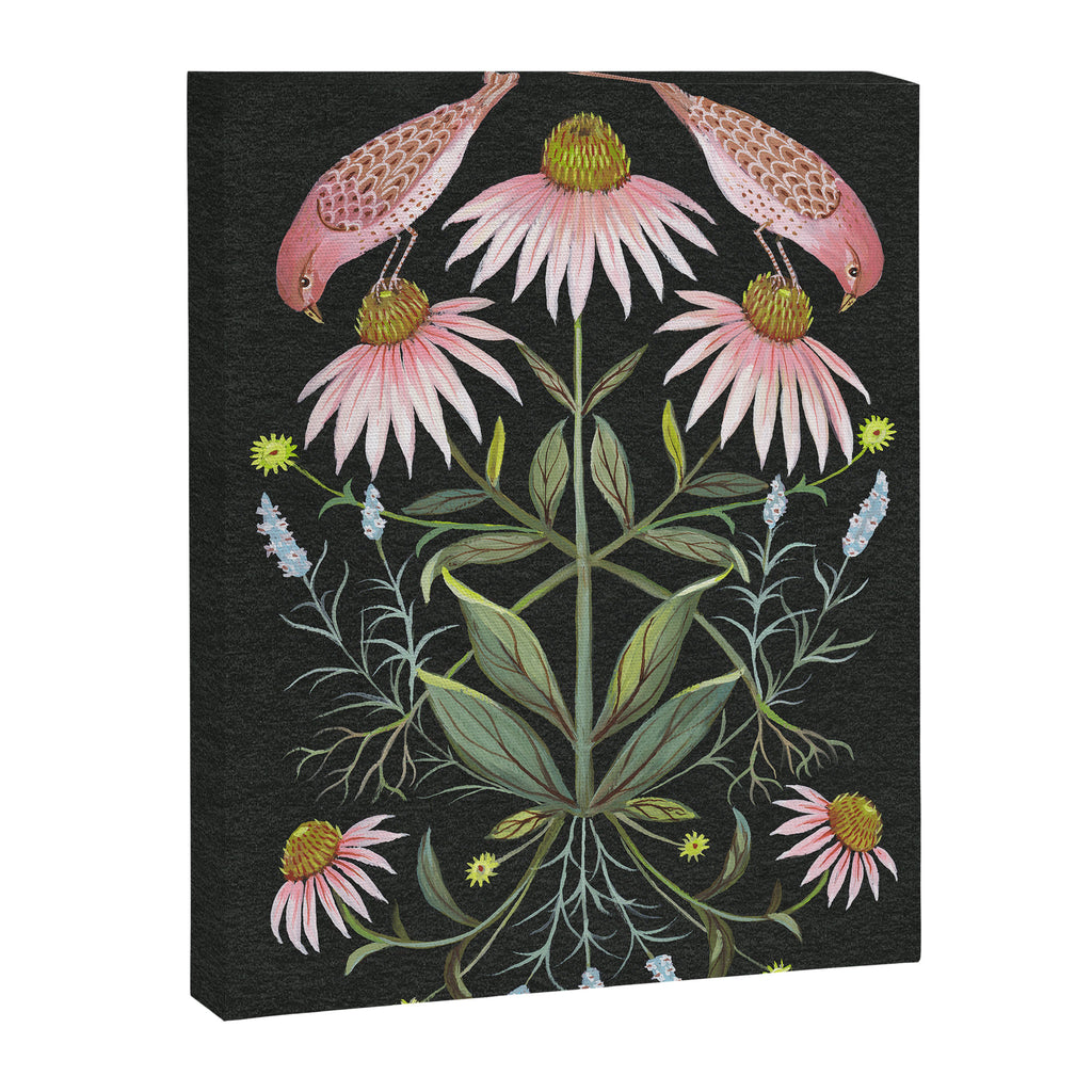Echinacea and Finches Canvas Print Gallery Image 6