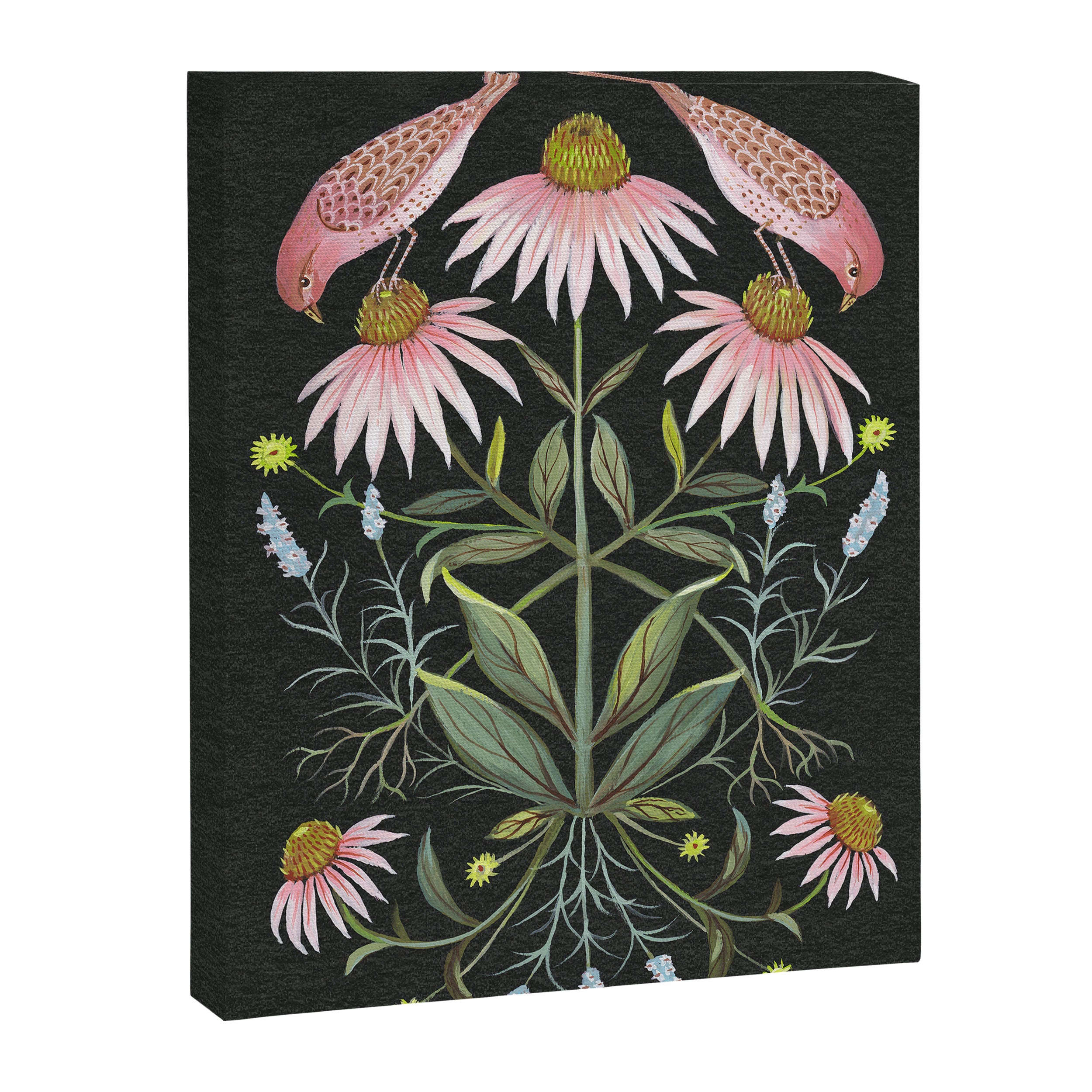 Echinacea and Finches Canvas Print Gallery Image 6