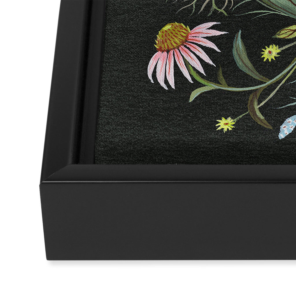 Echinacea and Finches Framed Canvas Print Gallery Image 3