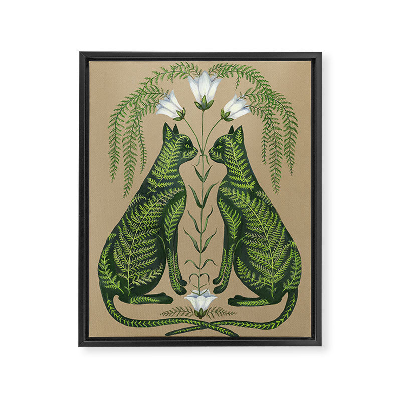 Fern Cats Framed Canvas Print Gallery Image 6