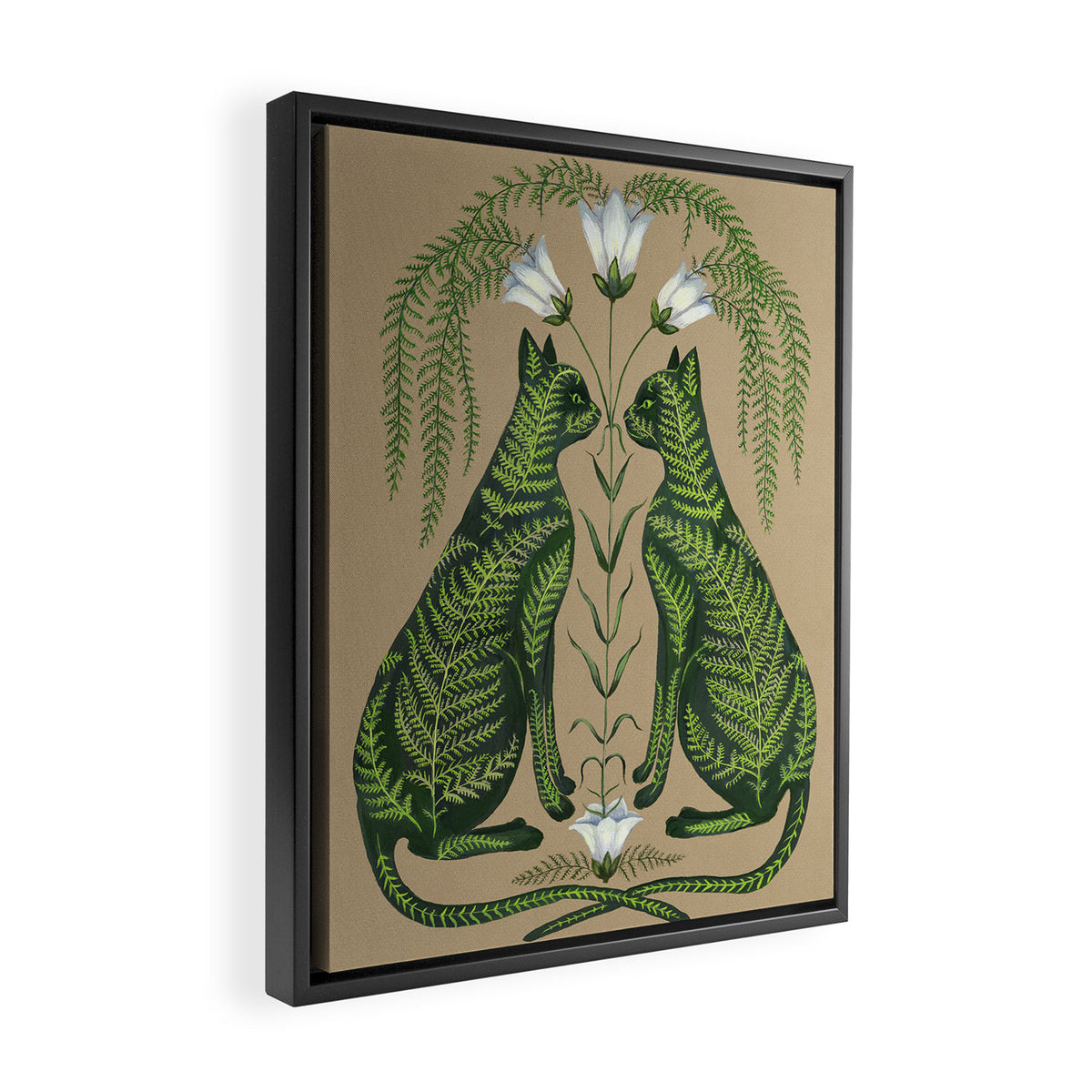 Fern Cats Framed Canvas Print Gallery Image 2