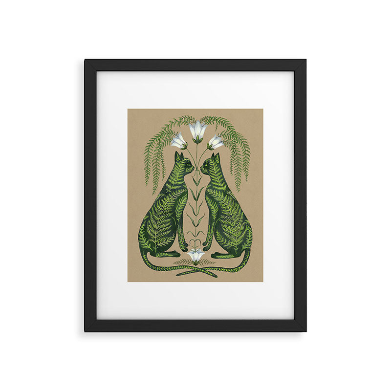 Fern Cats Framed Art Print Gallery Image 5
