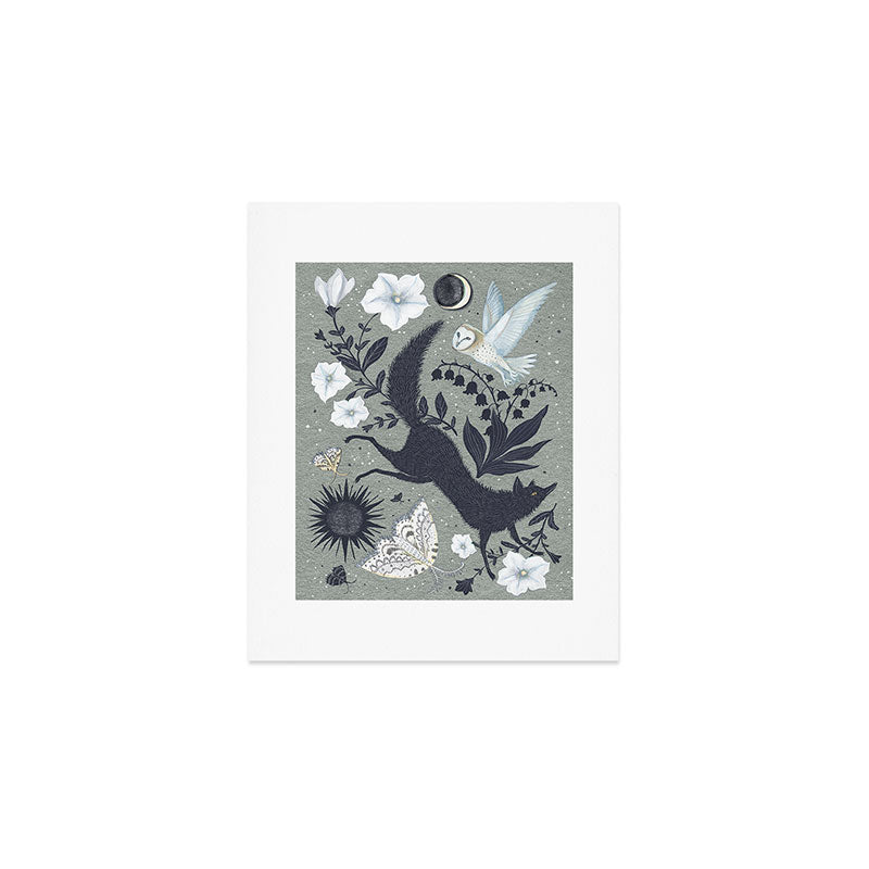 Fox and Owl Art Print Gallery Image 1