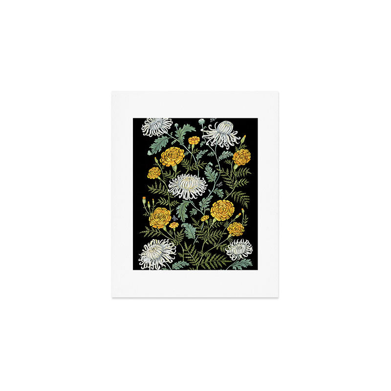 Marigolds and Chrysanthemums Art Print Gallery Image 1