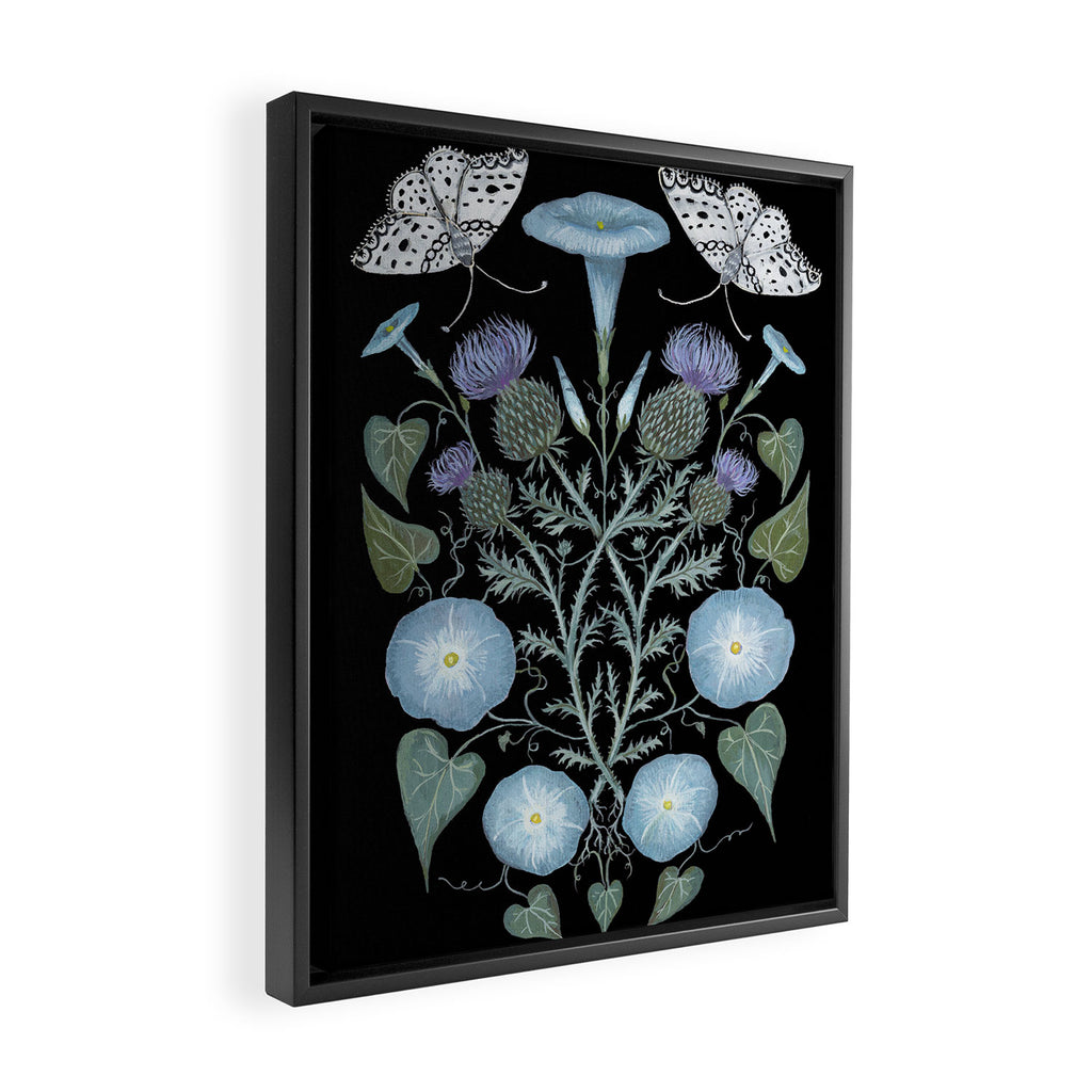Morning Glory and Thistle Framed Canvas Print Gallery Image 2