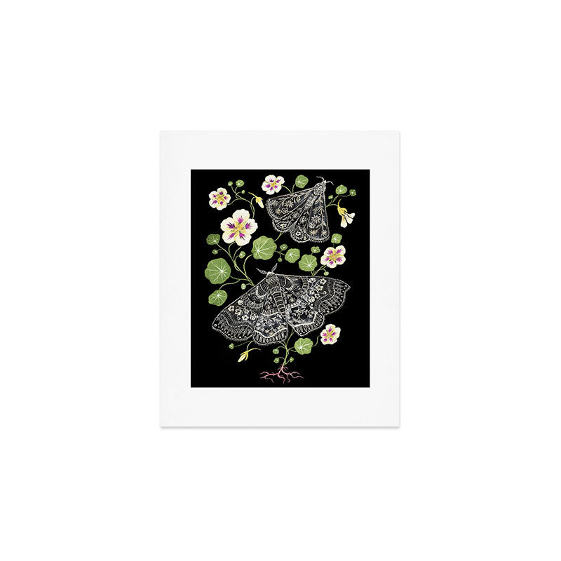 Nasturtium Moths Art Print Gallery Image 1