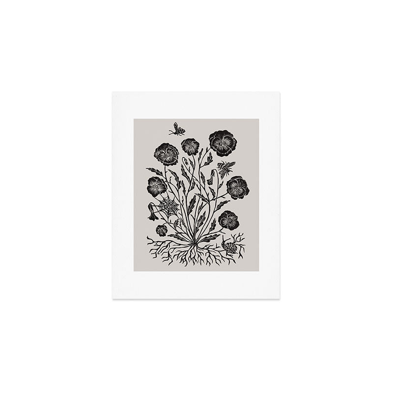 Pansies with Bumblebees Art Print Gallery Image 1