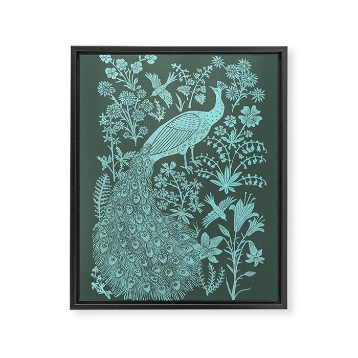 Peacock Garden Framed Canvas Print Gallery Image 1