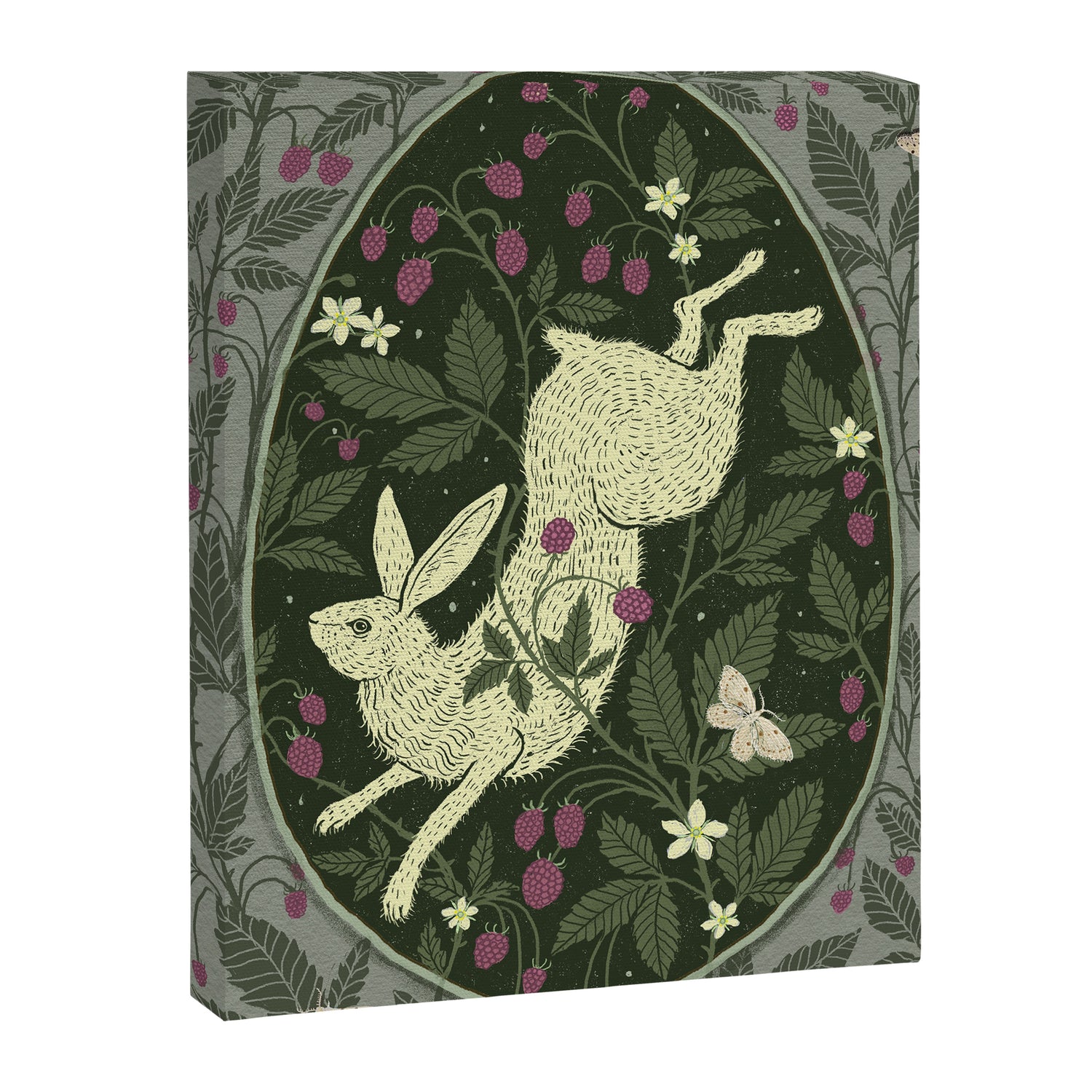 Rabbit in the Raspberries Canvas Print Gallery Image 3