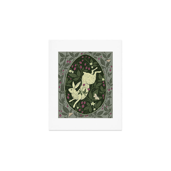 Rabbit in the Raspberries Art Print Gallery Image 1