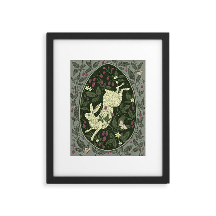 Rabbit in the Raspberries Framed Art Print Gallery Image 1