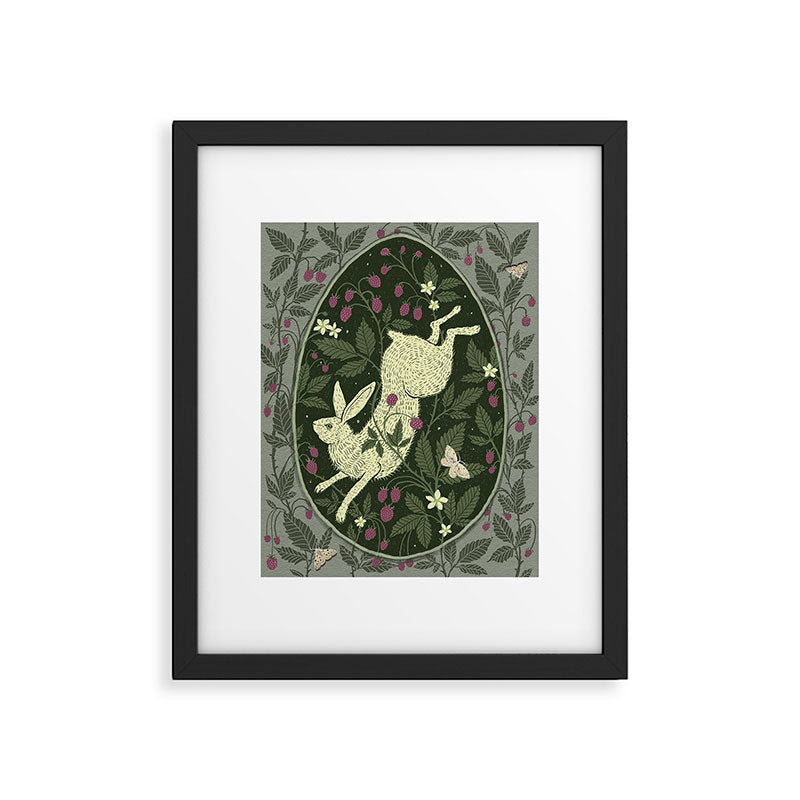 Rabbit in the Raspberries Framed Art Print Gallery Image 4