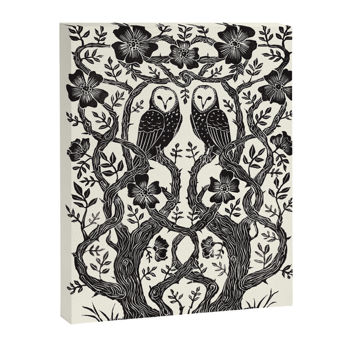 Rose Owls Canvas Print Gallery Image 1