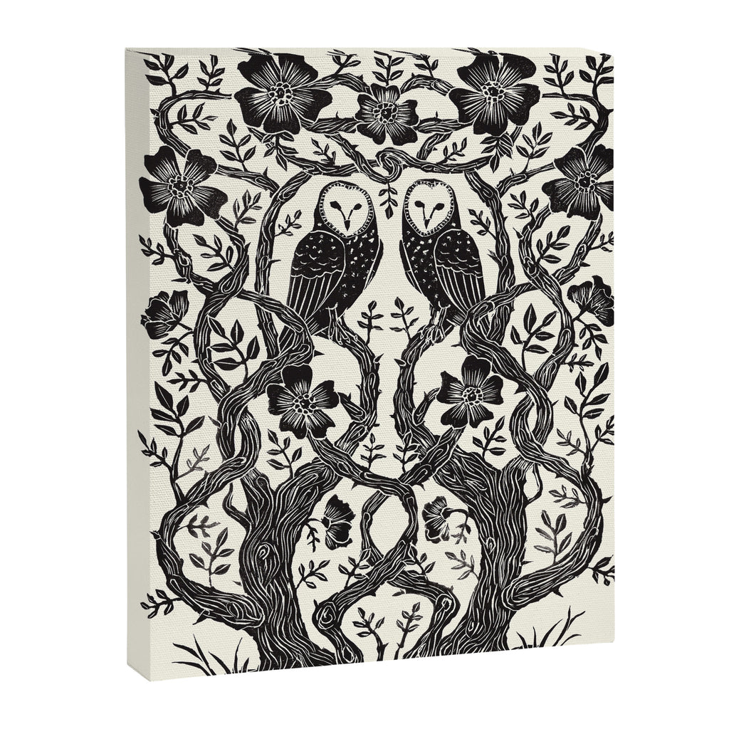 Rose Owls Canvas Print Gallery Image 6