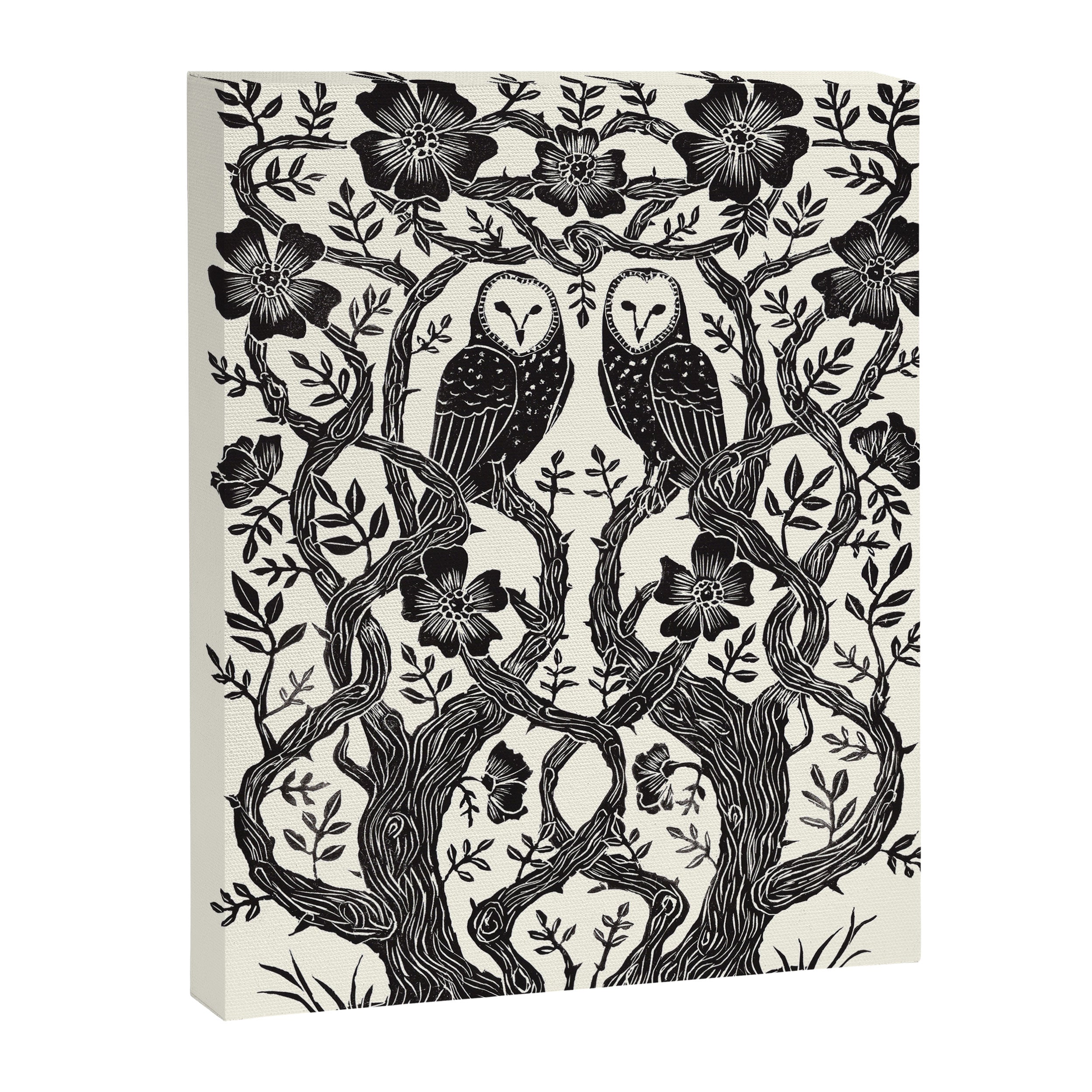 Rose Owls Canvas Print Gallery Image 6