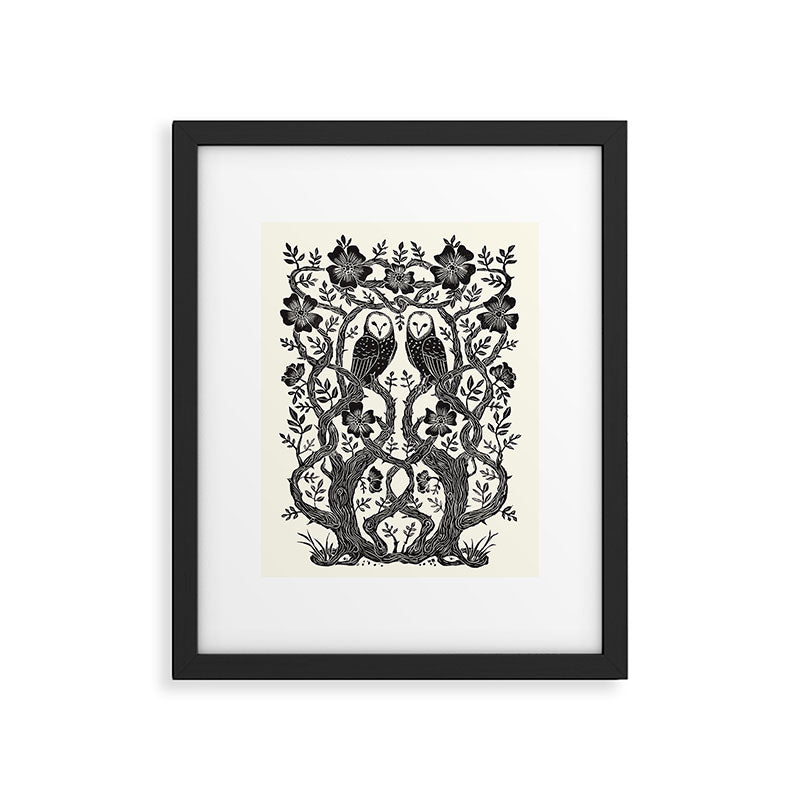 Rose Owls Framed Art Print Gallery Image 5