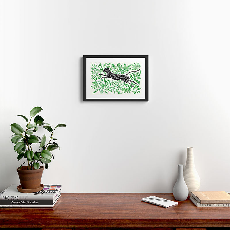 Running through Ferns Framed Art Print Gallery Image 2