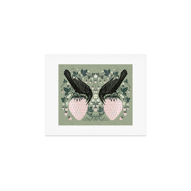 Strawberry Crows Art Print Gallery Image 1