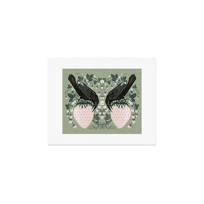 Strawberry Crows Art Print Gallery Image 1