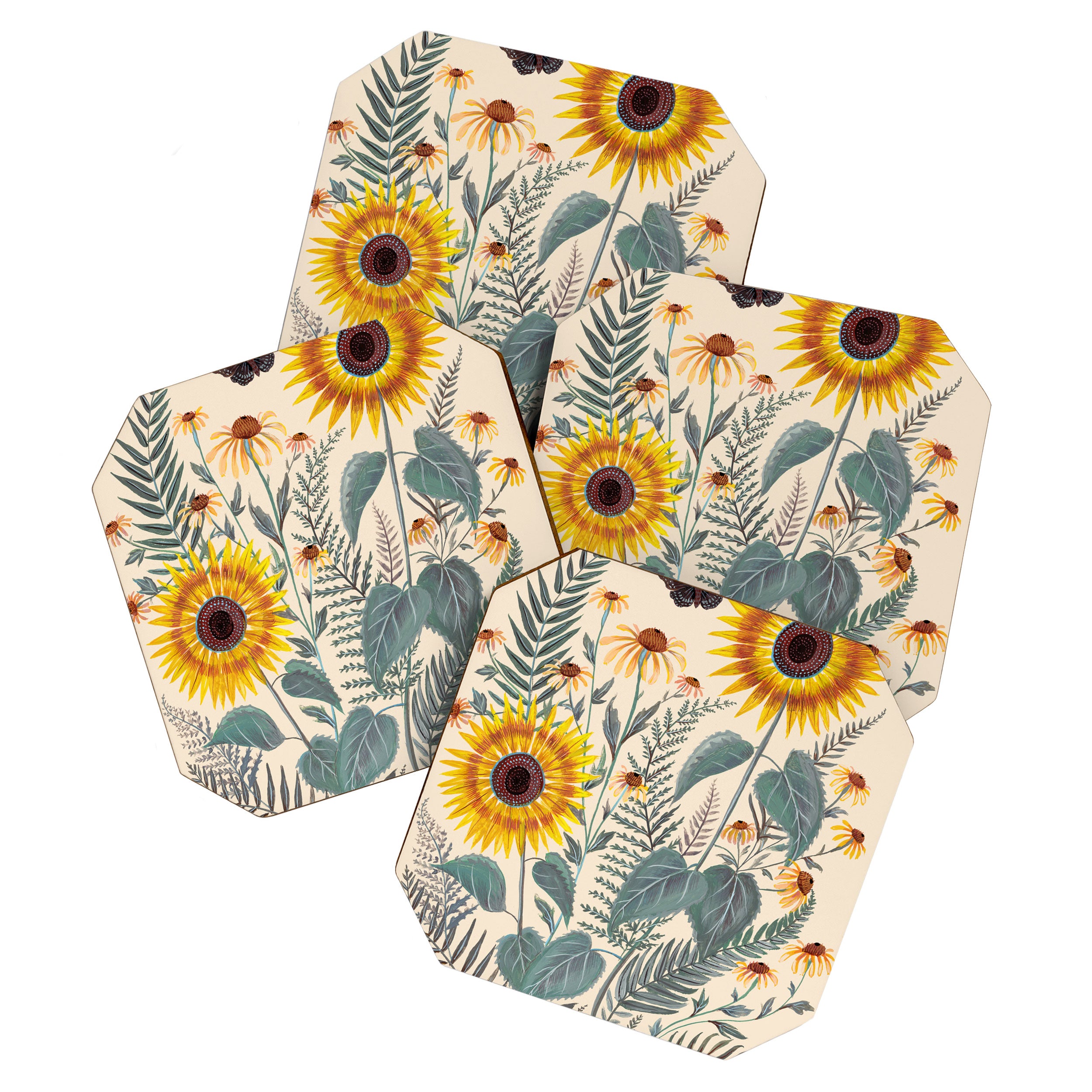 Sunflowers and Ferns Coaster Gallery Image 1