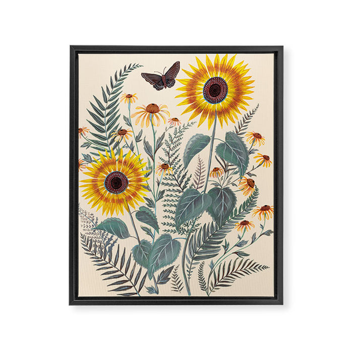 Sunflowers and Ferns Framed Canvas Print Gallery Image 1