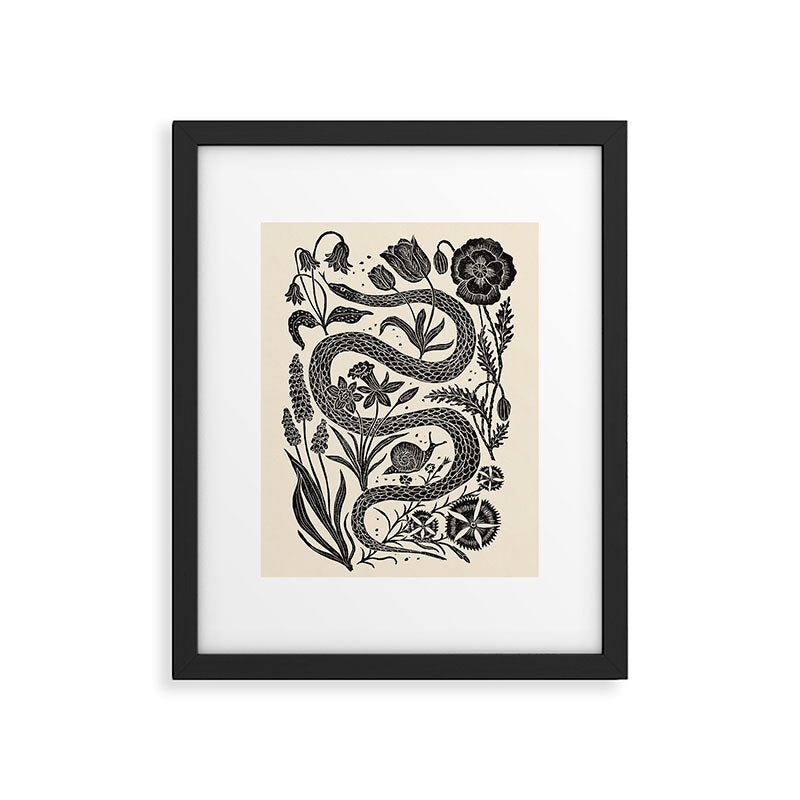 The Snake and the Snail - Cream Framed Art Print Gallery Image 5