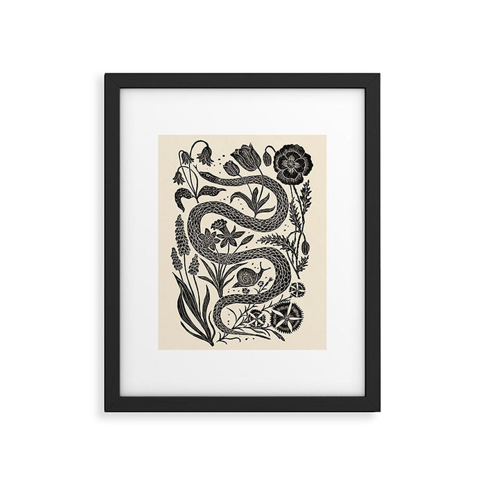 The Snake and the Snail - Cream Framed Art Print Gallery Image 1
