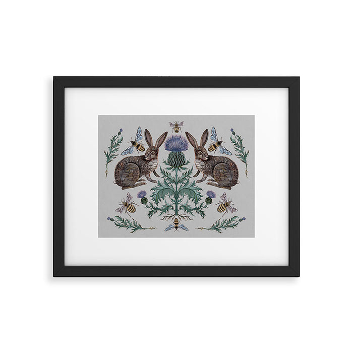 Thistle Rabbits Framed Art Print Gallery Image 1