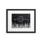 Christmas Village Chalkboard Santa & Reindeer Framed Art Print Gallery Image 5