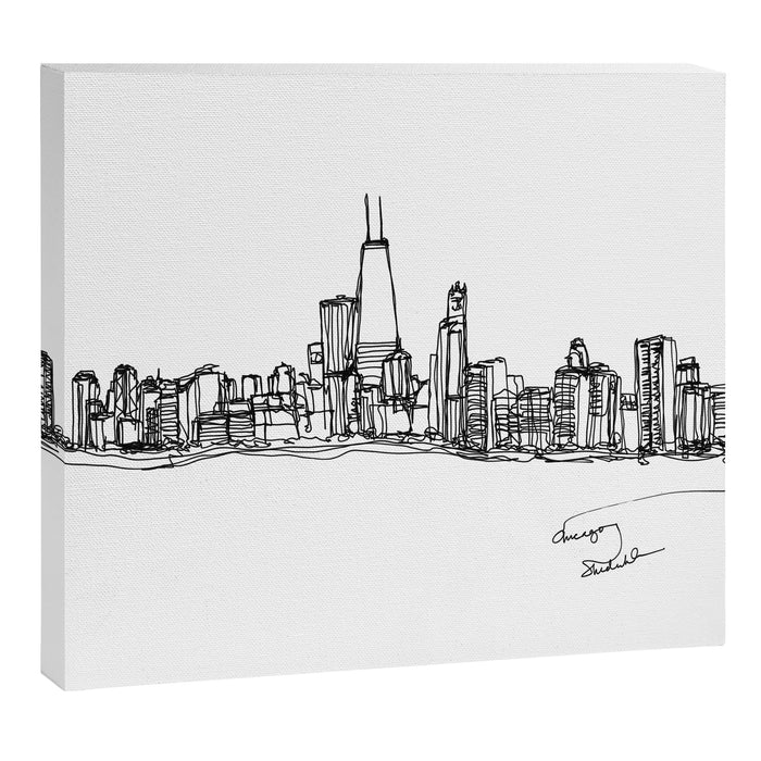 Chicago Skyline (A Continuous Line Drawing) Canvas Print Gallery Image 1