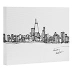 Chicago Skyline (A Continuous Line Drawing) Canvas Print Gallery Image 3