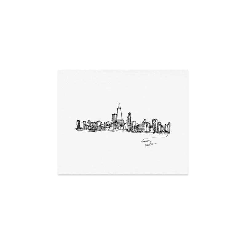 Chicago Skyline (A Continuous Line Drawing) Art Print Gallery Image 1