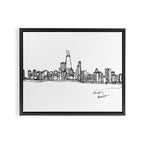 Chicago Skyline (A Continuous Line Drawing) Framed Canvas Print Gallery Image 6