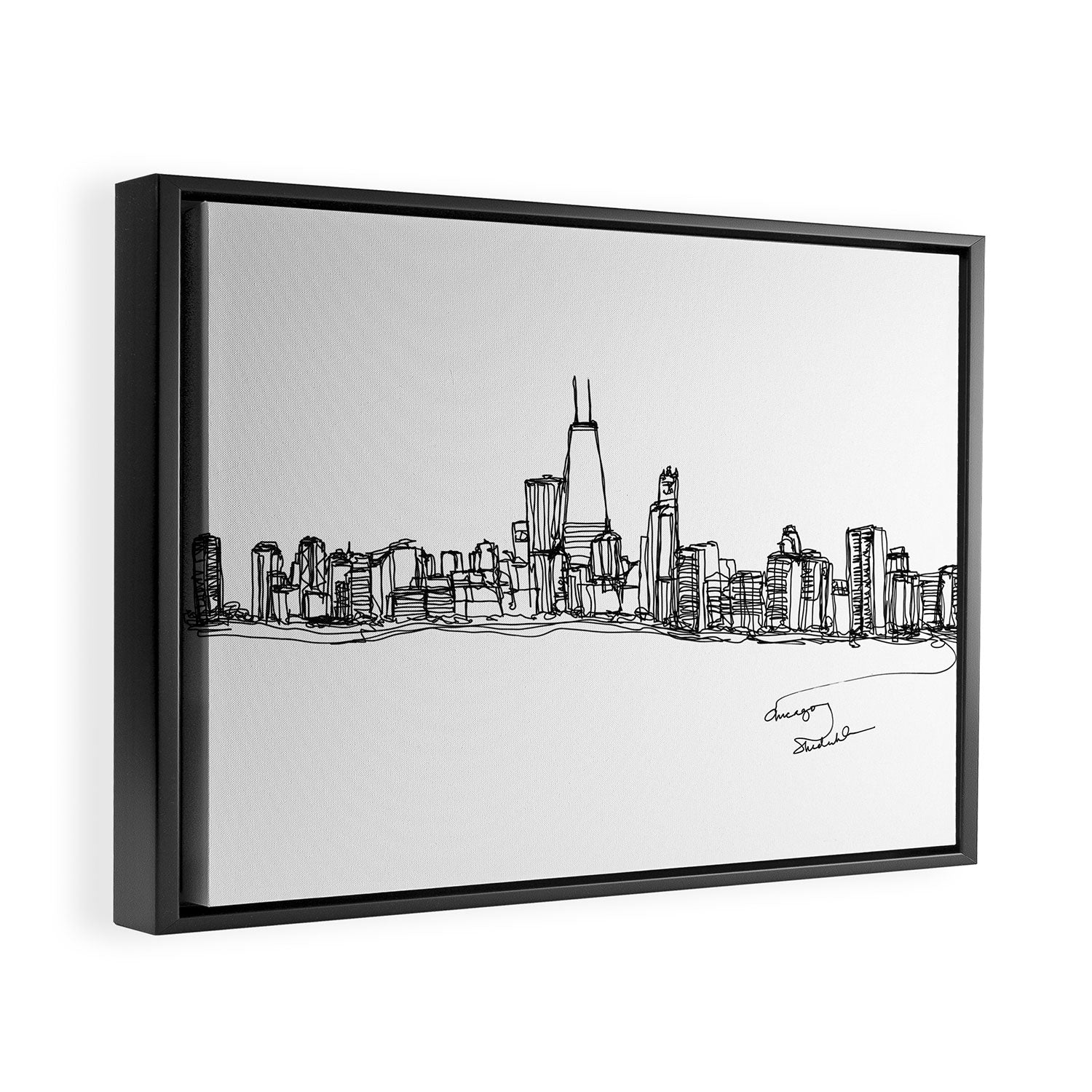 Chicago Skyline (A Continuous Line Drawing) Framed Canvas Print Gallery Image 2