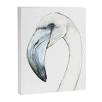 Flamingo Portrait in Blue and Ivory Canvas Print Gallery Image 6