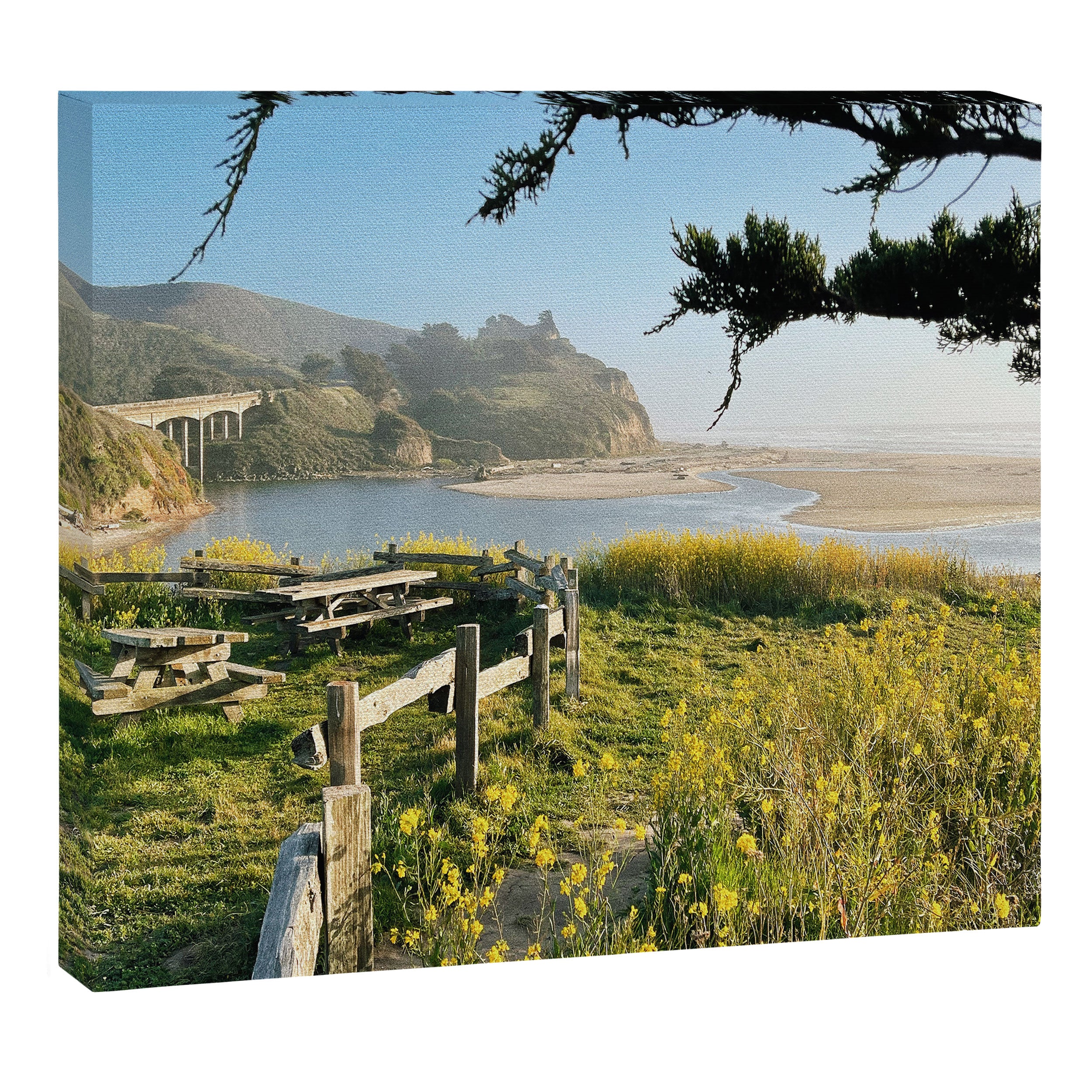Coastal California Sunset With Wildflowers Canvas Print Gallery Image 12