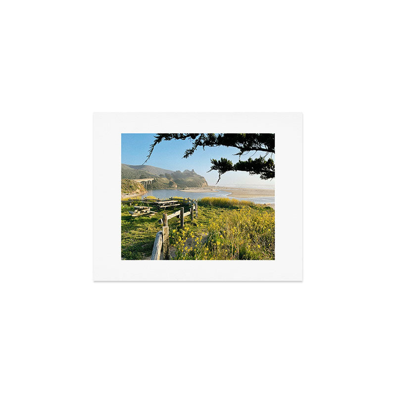 Coastal California Sunset With Wildflowers Art Print