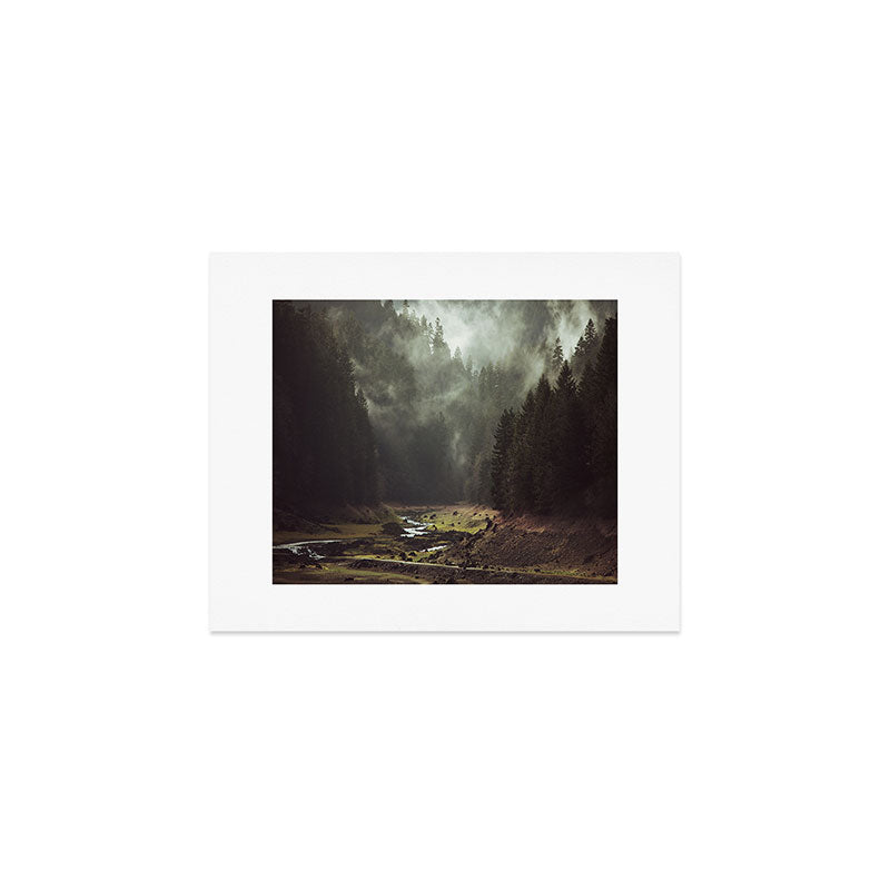 Foggy Forest Creek Art Print Gallery Image 1