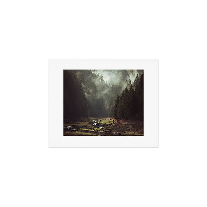 Foggy Forest Creek Art Print Gallery Image 1