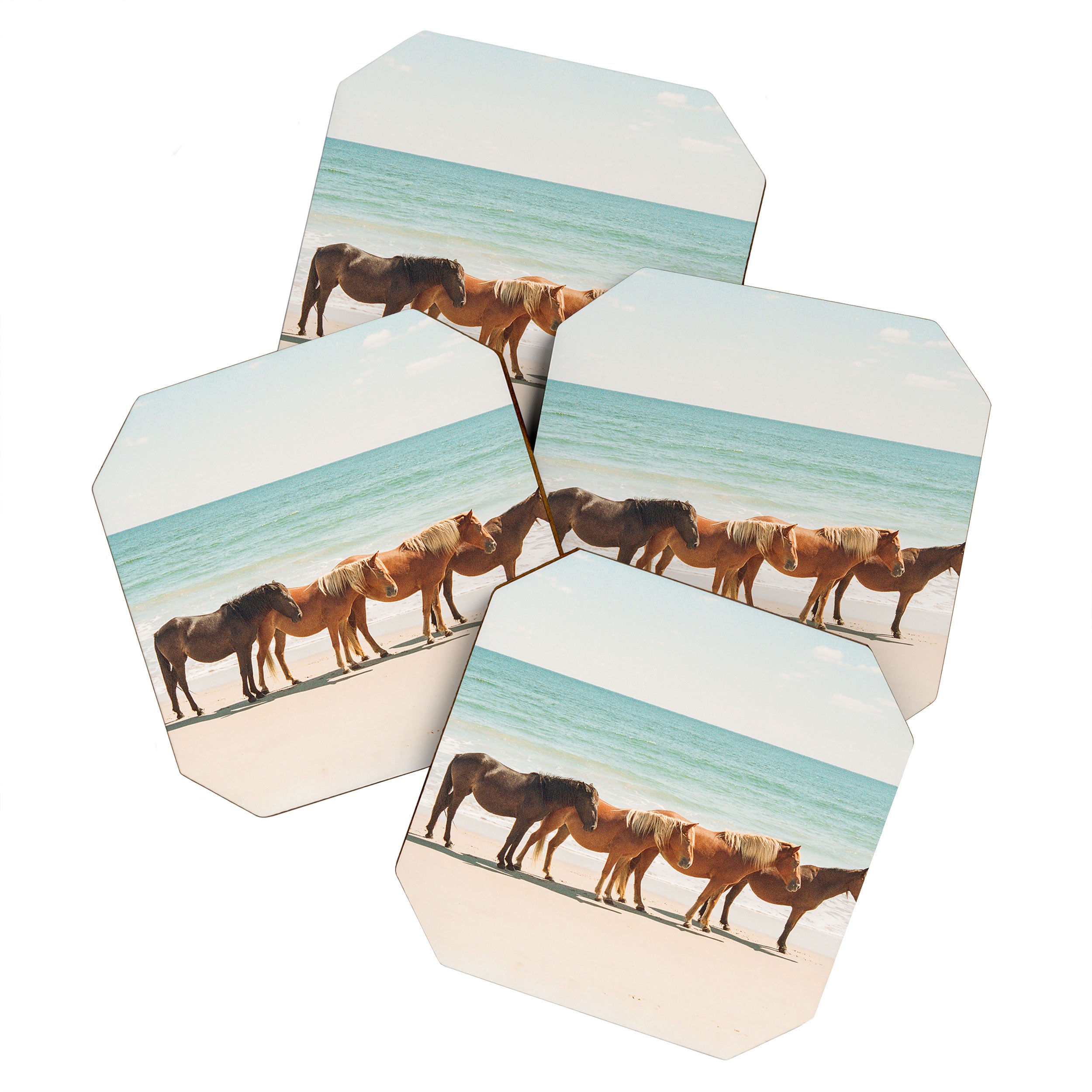 Summer Beach Horses Coaster Gallery Image 1