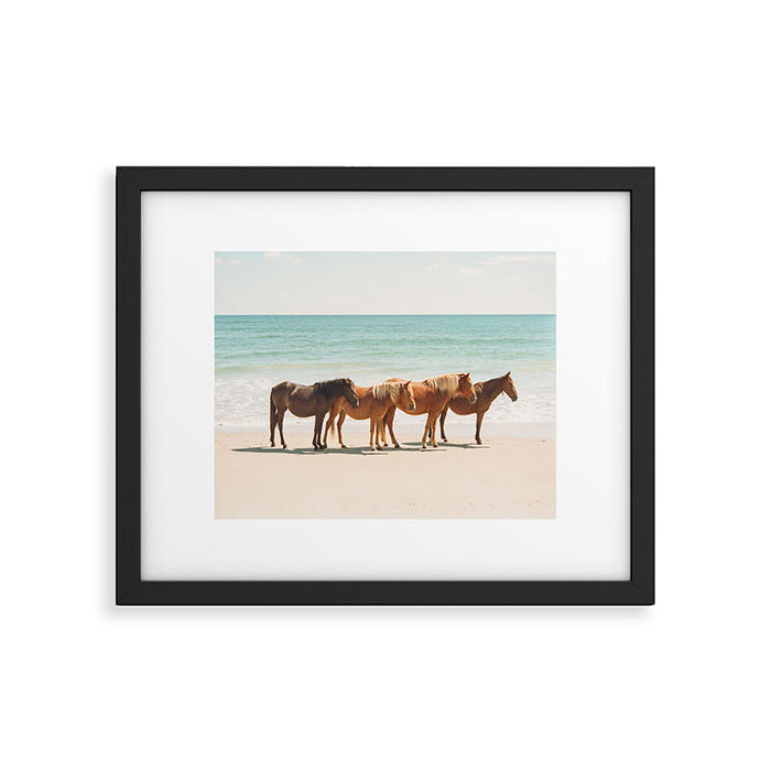 Summer Beach Horses Framed Art Print Gallery Image 1
