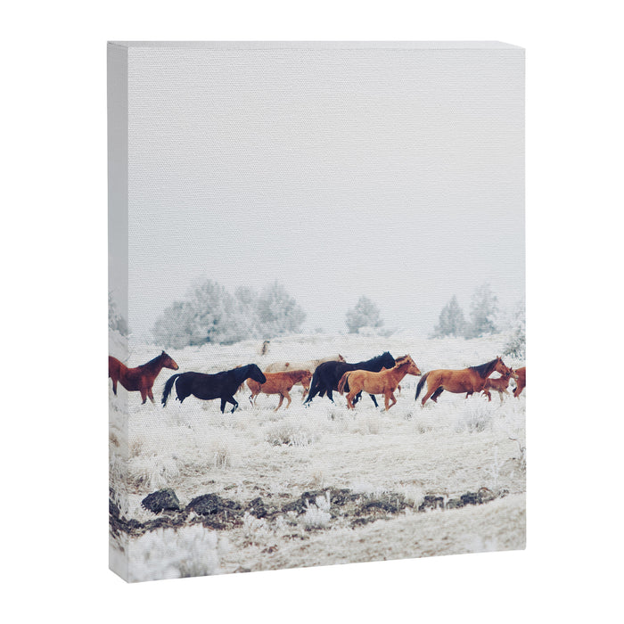 Winter Horse Herd Canvas Print Gallery Image 1