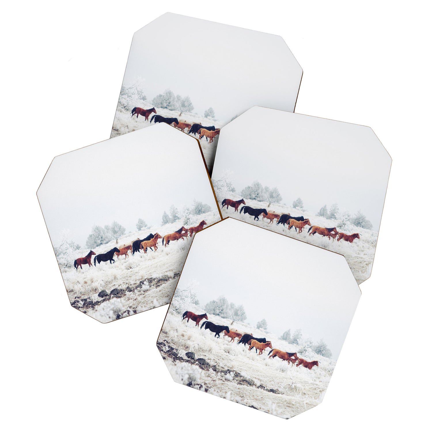 Winter Horse Herd Coaster Gallery Image 1