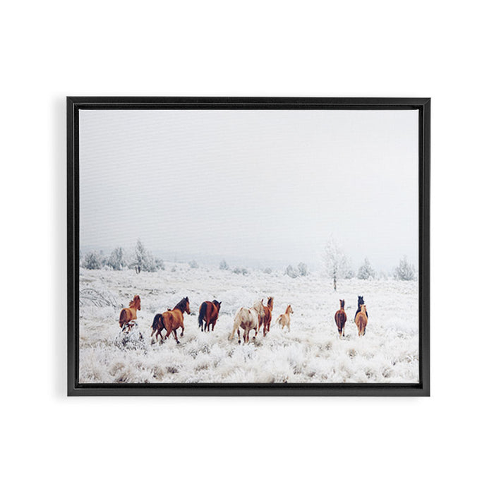 Winter Horses Framed Canvas Print Gallery Image 1