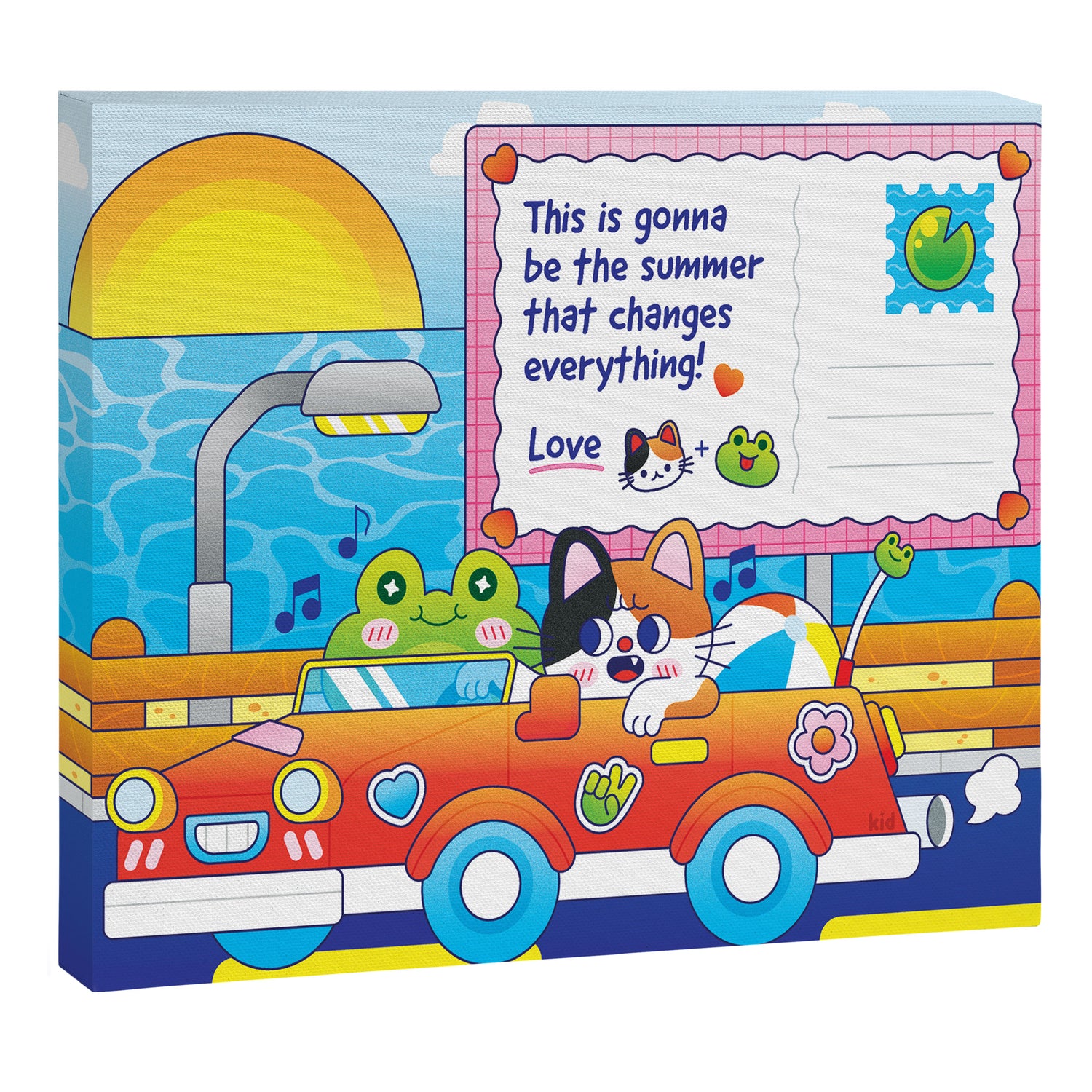 Kidnichols Froggy Roadtrip Art Print Canvas Print Gallery Image 6