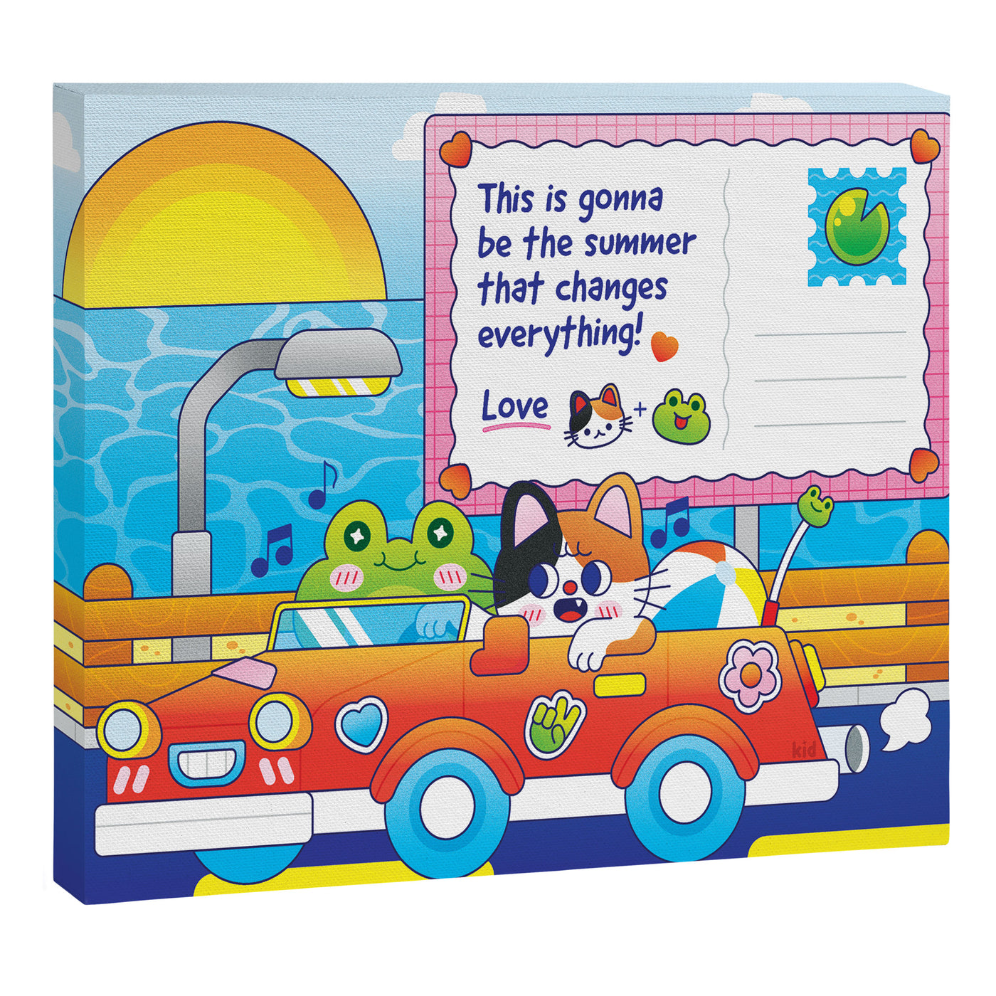 Kidnichols Froggy Roadtrip Art Print Canvas Print
