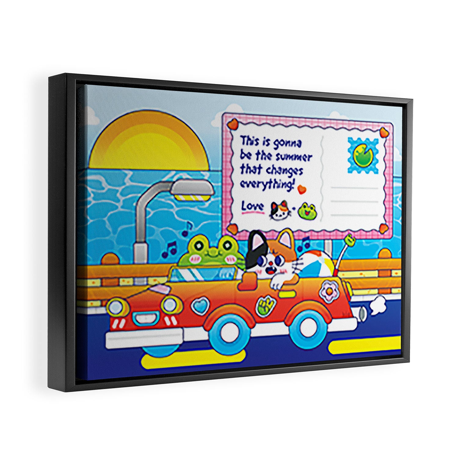 Kidnichols Froggy Roadtrip Art Print Framed Canvas Print Gallery Image 6